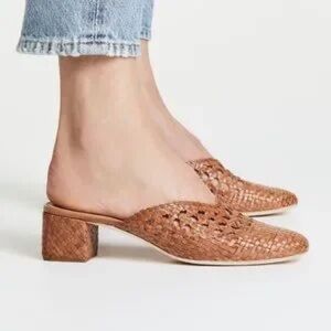 Loeffler Randall Woven Brown Mules Lulu 6 new